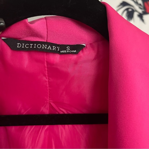 Silky Hot Pink Elegant Women's Long Blazer Small - Picture 3 of 3